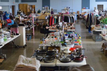 A picture of the rummage sale at Waterford Central United Methodist Church in MI